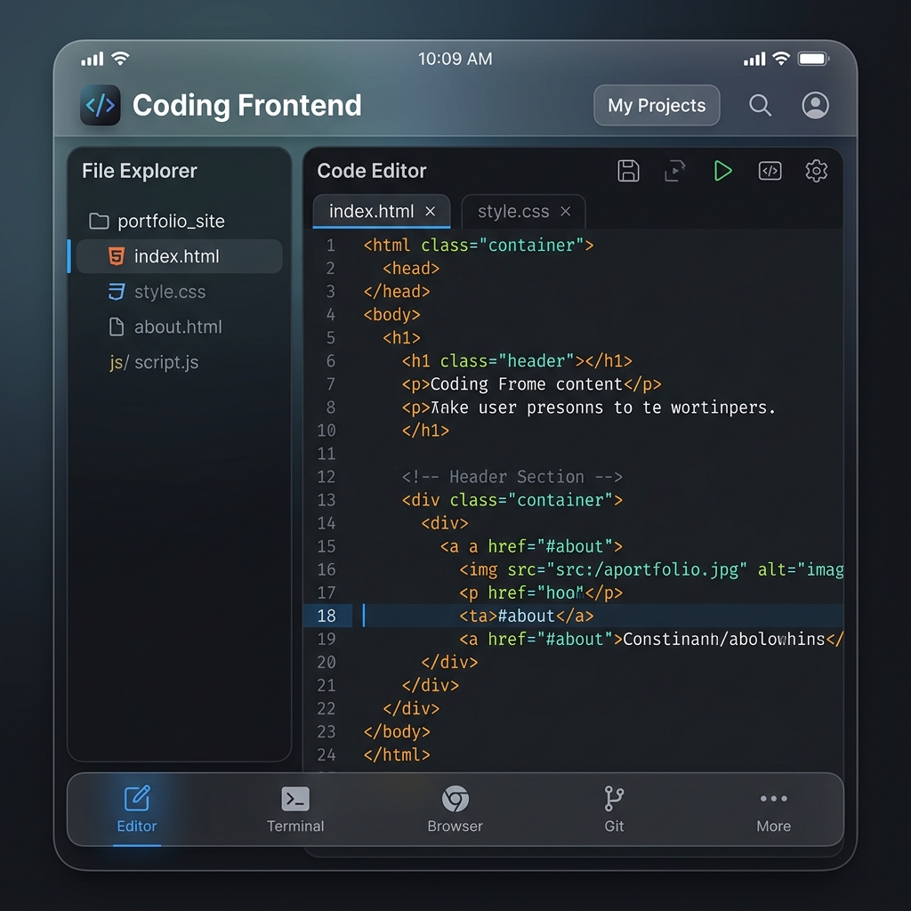 Coding Frontend: HTML, CSS, JS screenshot 1