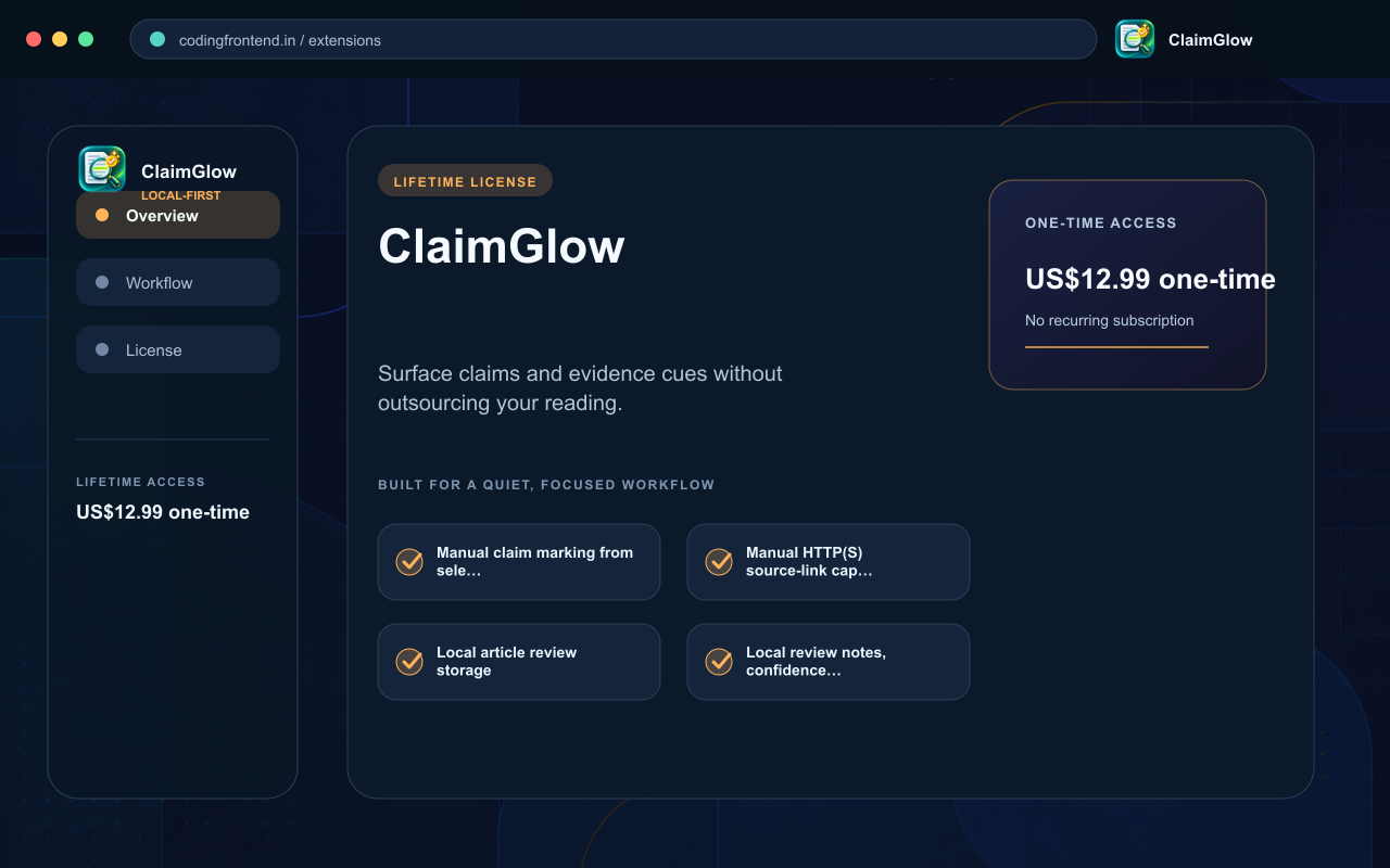 ClaimGlow — Article Claim Highlighter screenshot 1