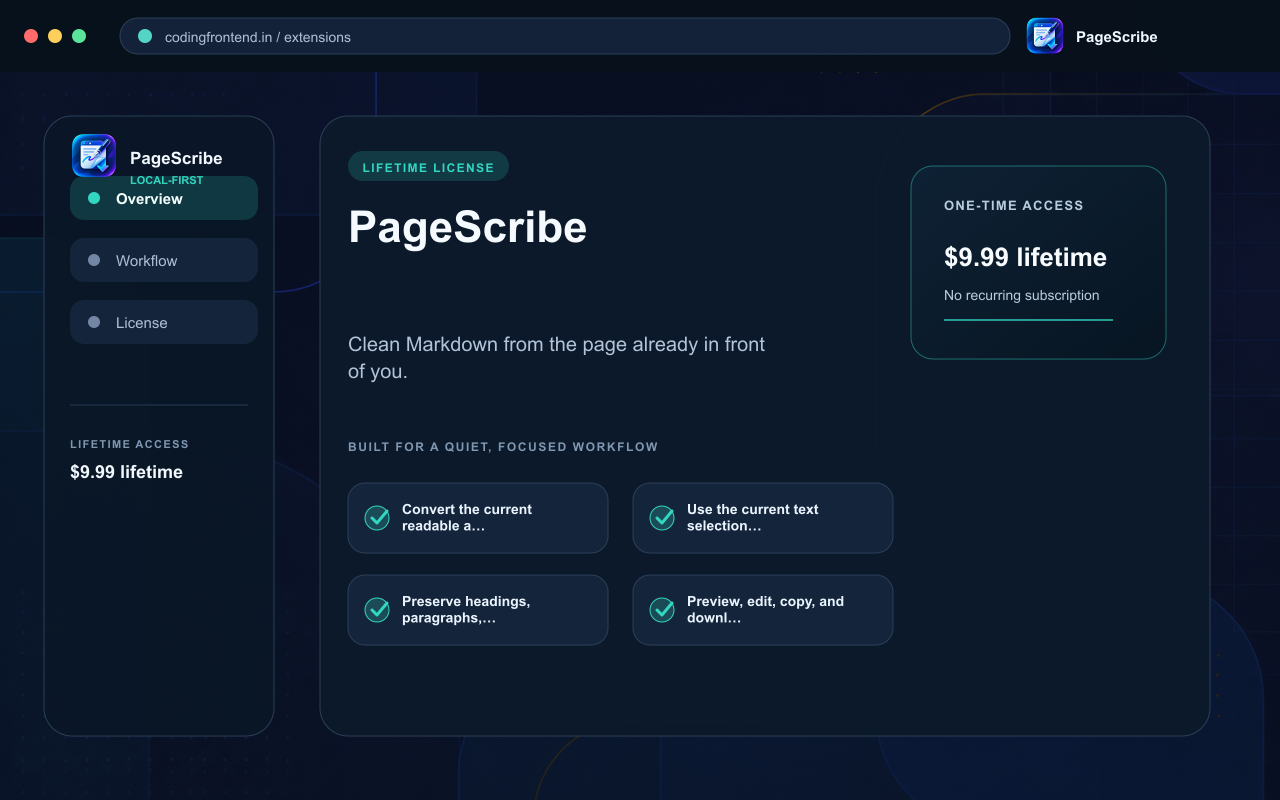 PageScribe — Page to Markdown screenshot 1