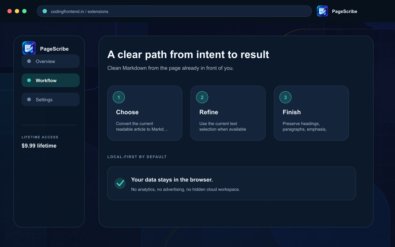 PageScribe — Page to Markdown screenshot 2