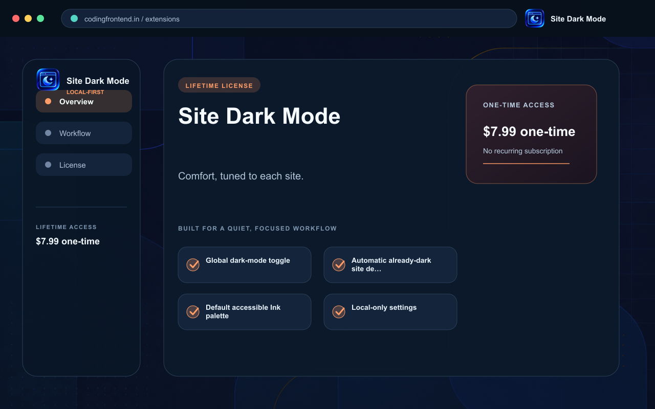 Per-Site Dark Mode screenshot 1