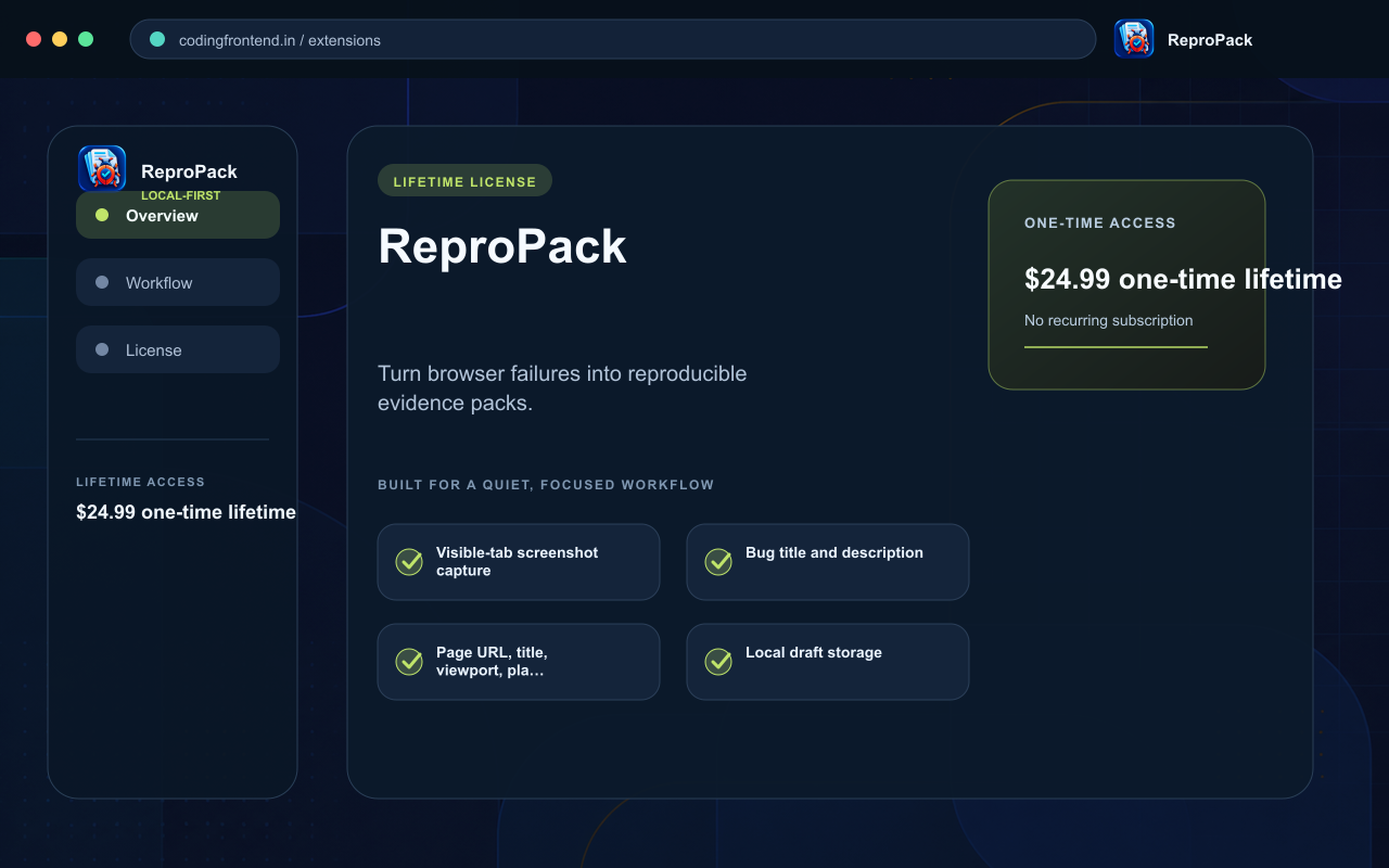 ReproPack — QA Evidence Capture screenshot 1