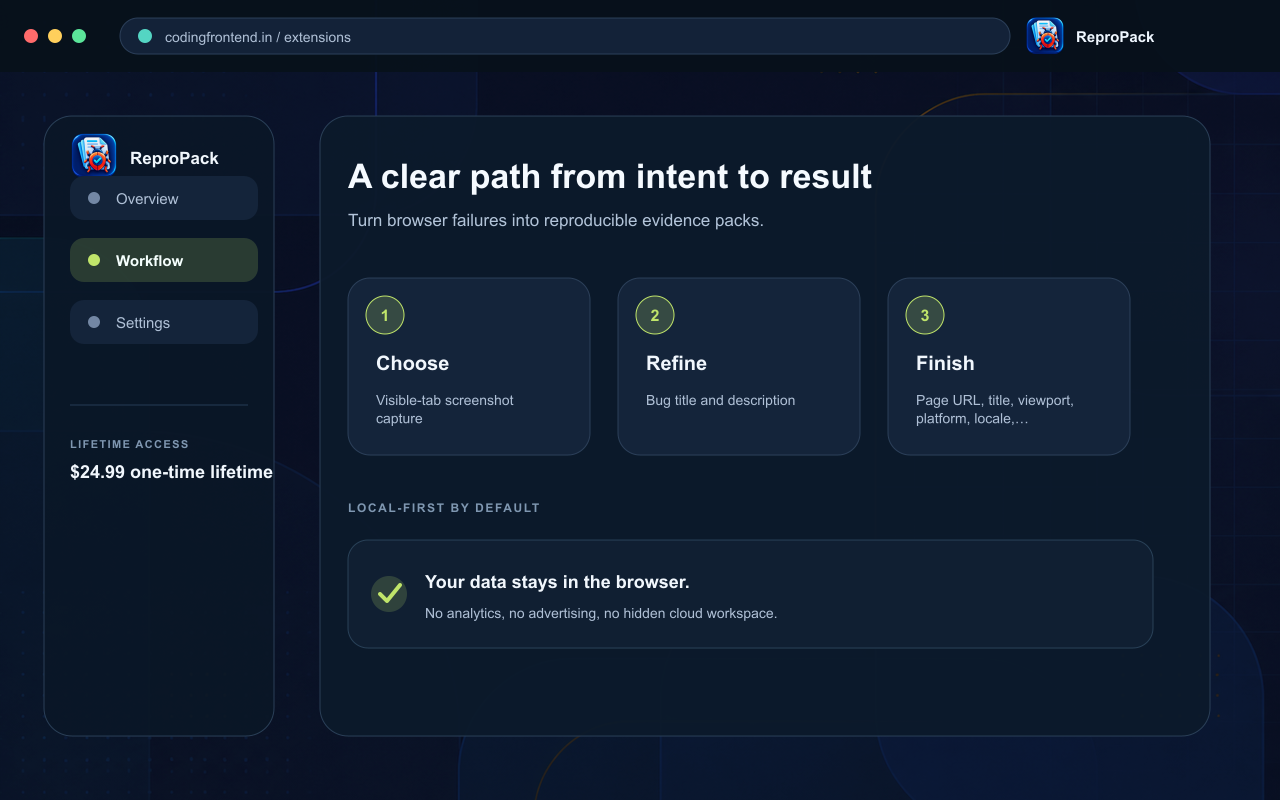 ReproPack — QA Evidence Capture screenshot 2
