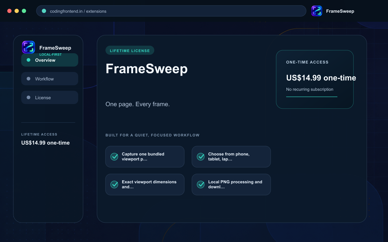 FrameSweep — Responsive Screenshots screenshot 1