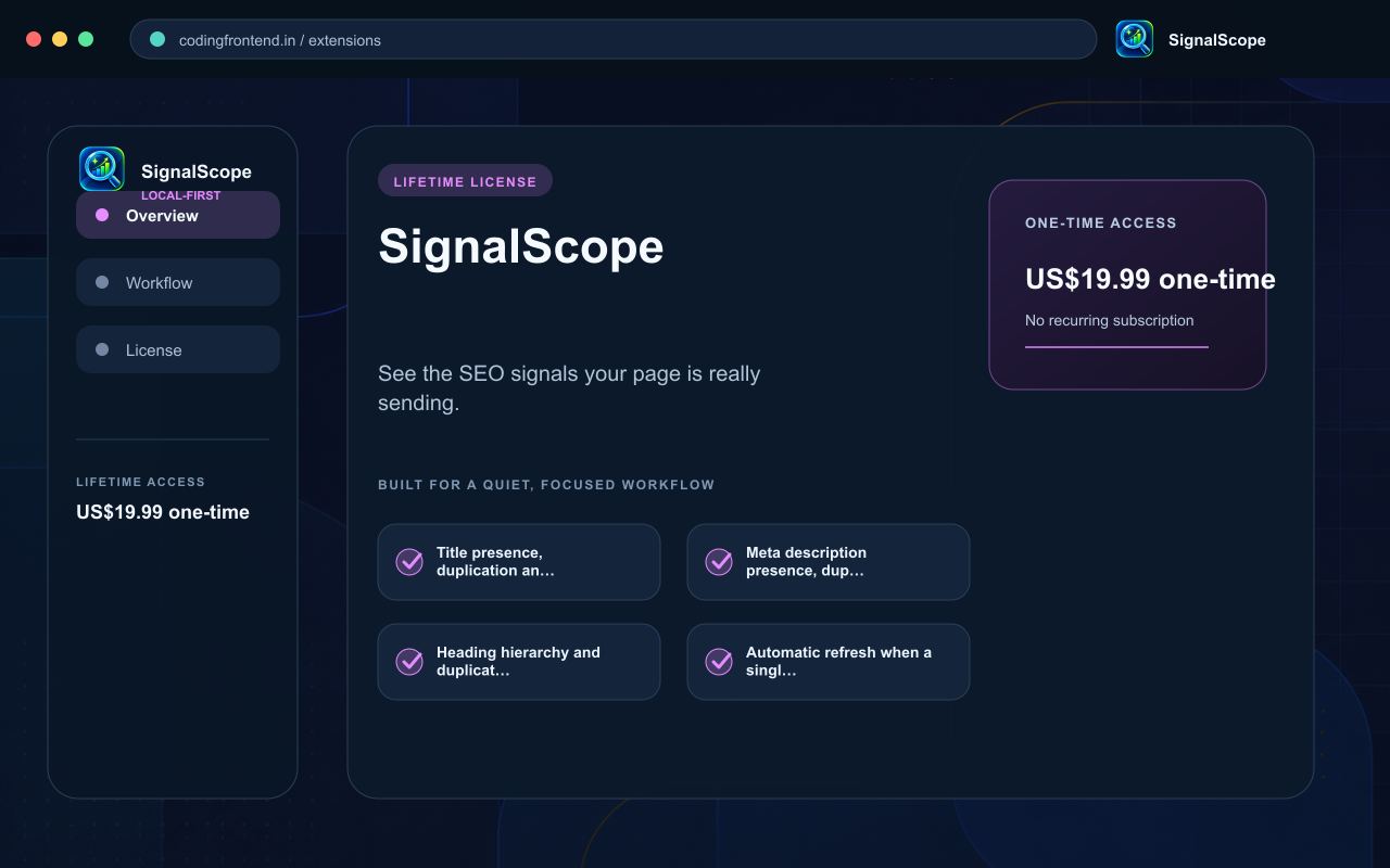 SignalScope SEO Audit screenshot 1