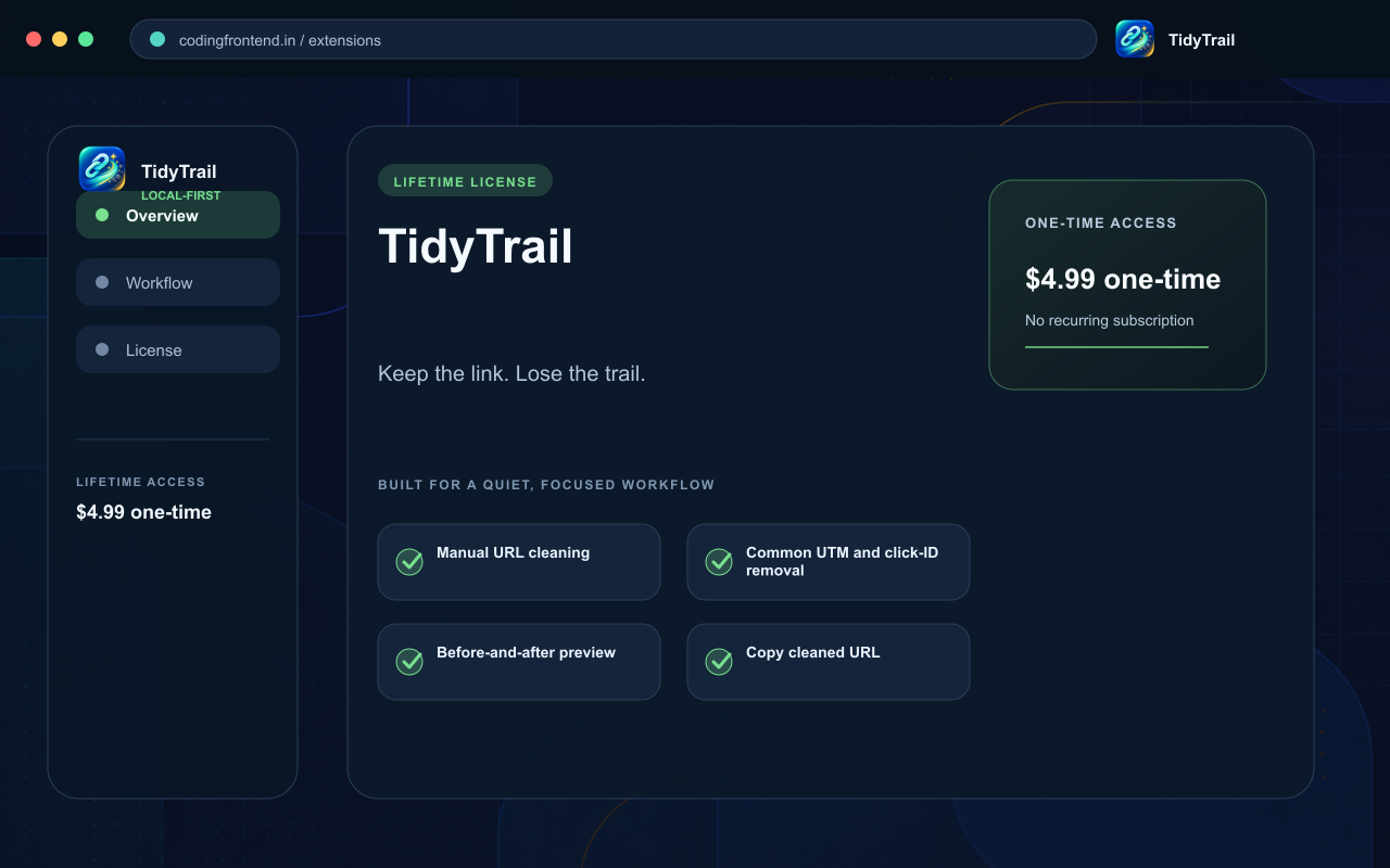 TidyTrail — URL Cleaner screenshot 1