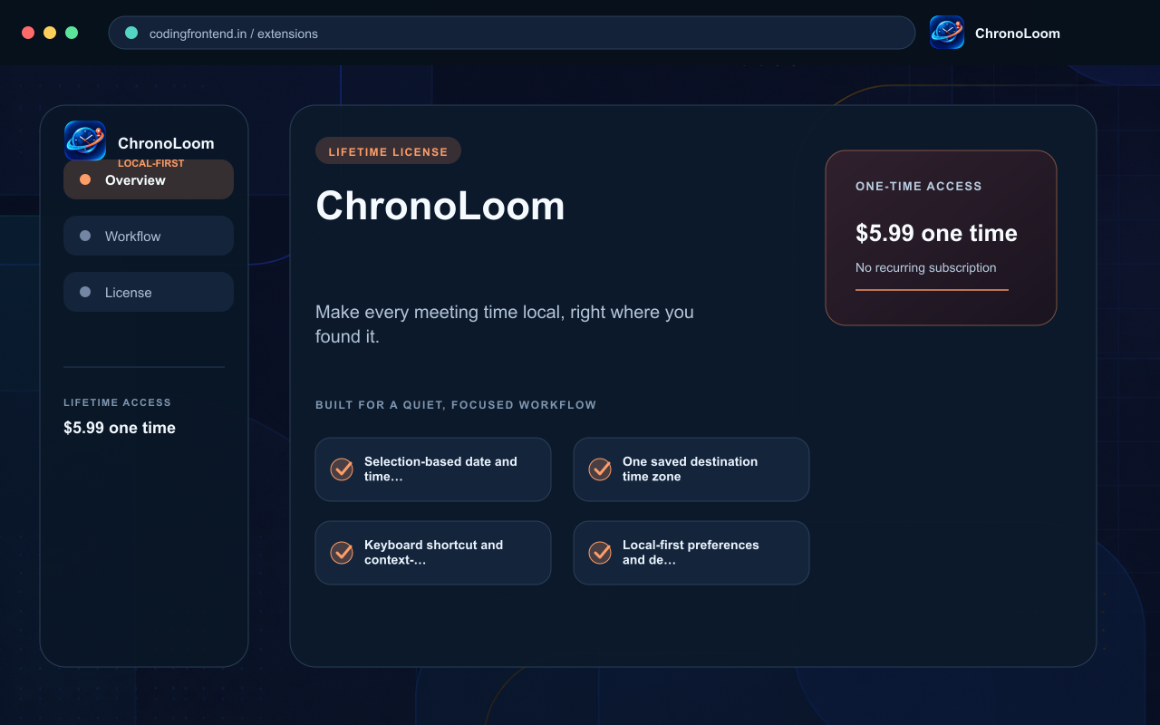 ChronoLoom — Time-Zone Overlay screenshot 1