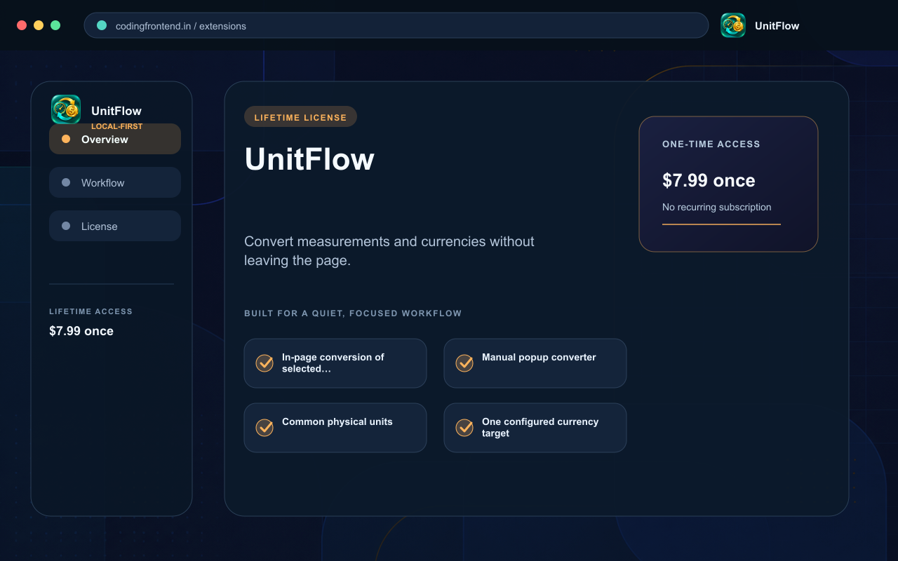 UnitFlow — Unit & Currency Converter screenshot 1